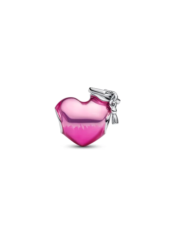 (image for) 2025 PANDORA Charm 793788C01 | Graduation Heart Sterling… - View 6