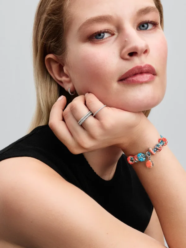 (image for) Pandora Coral-colored Shell Double Dangle Charm - 793821C01 - View 5