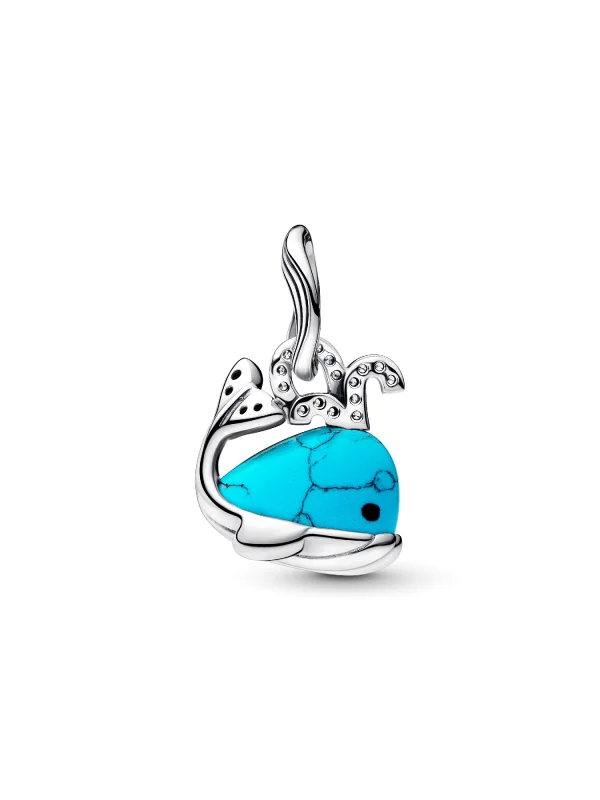 (image for) Pandora Turquoise-colored Whale Dangle Charm - 793822C01 - View 4
