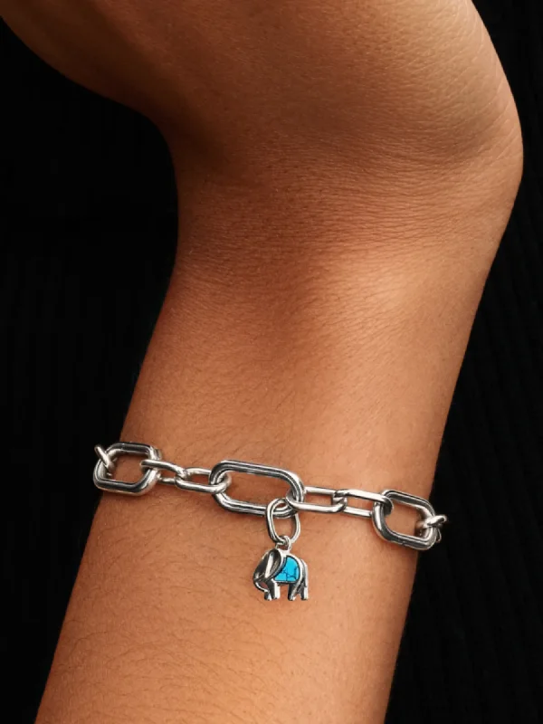 (image for) Pandora Turquoise-colored Elephant Mini Dangle Charm - 793858C01 - View 2