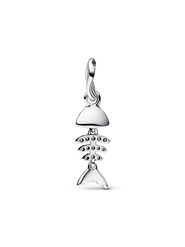 (image for) Pandora Turquoise-colored Fishbone Dangle Charm - 793894C01 - View 3