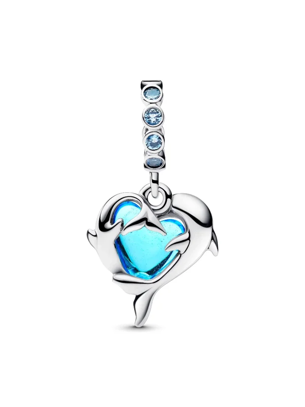 (image for) Blue Murano PANDORA Charms: Dolphin Dangle Charm 793924C01 - View 6