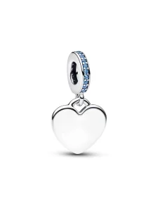 (image for) Pandora Engravable Heart Blue Stone Dangle Charm - 793926C03