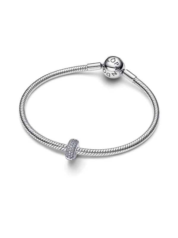 (image for) Clip PANDORA Charm 794032C01 | Pavé Sterling Silver - View 3