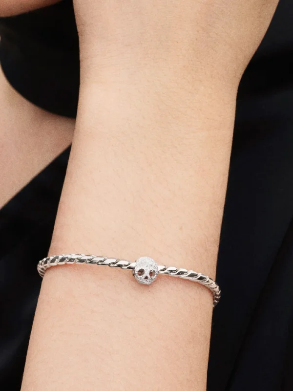 (image for) Pandora Textured Skull Mini Charm - 794040C00 - View 2