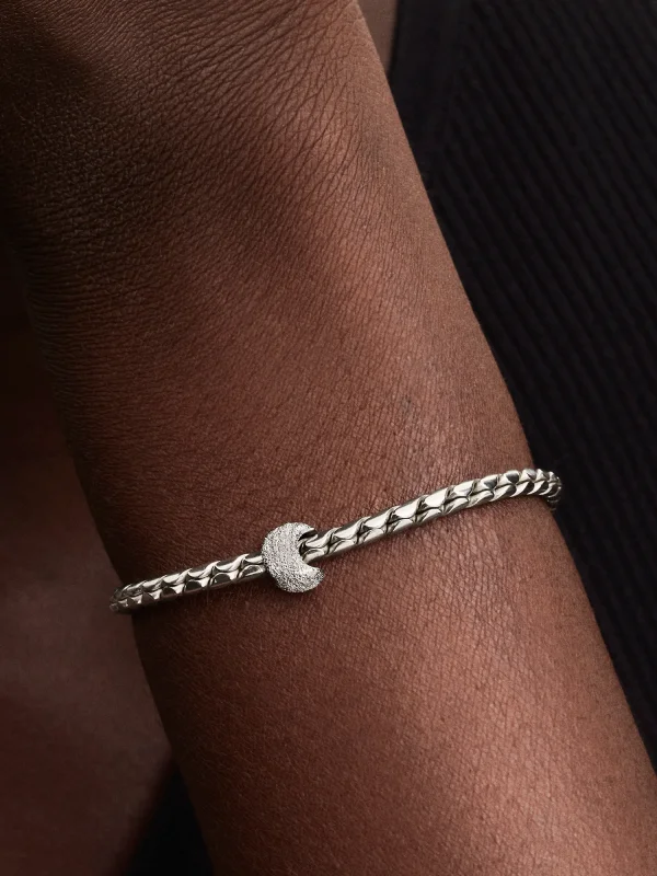 (image for) Pandora Textured Moon Mini Charm - 794054C00 - View 2