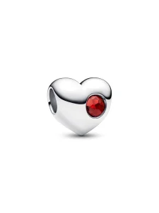 (image for) Pandora January Engravable Red Stone Heart Charm - 794161C01