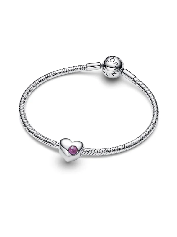 (image for) PANDORA February Charm 794161C02 | Engravable Heart - View 6