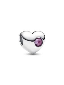 (image for) Pandora February Engravable Purple Stone Heart Charm - 794161C02