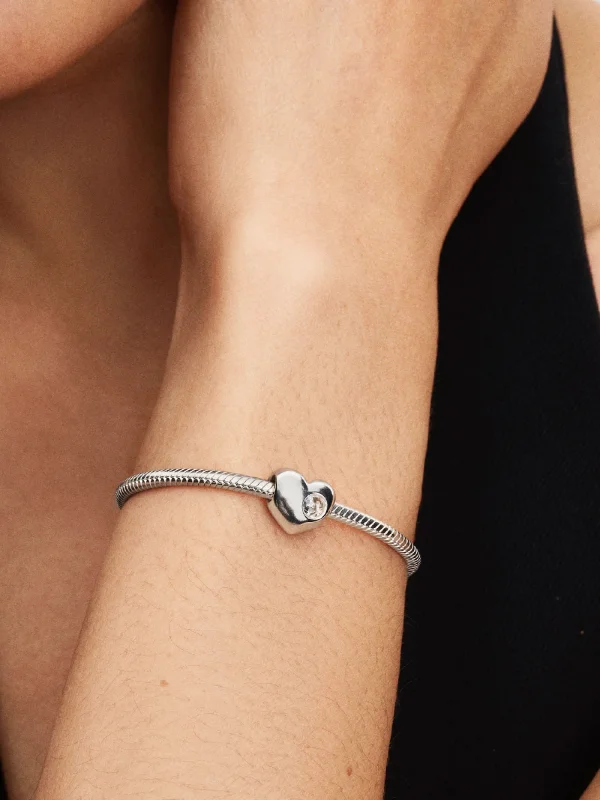 (image for) PANDORA April Heart Charm 794161C04 | Clear Stone Sterling… - View 2