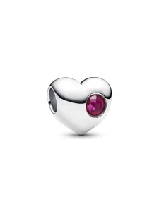 (image for) Pandora July Engravable True Red Stone Heart Charm - 794161C07