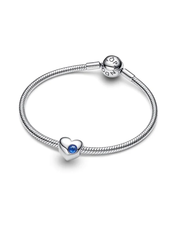 (image for) PANDORA September Charm 794161C09 Blue Stone Heart - View 6
