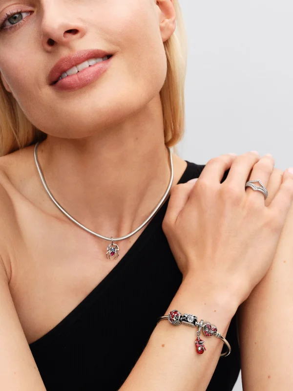 (image for) PANDORA Spiderman Charm 794224C01 | Sterling Silver Dangle - View 4