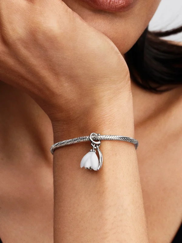 (image for) Pandora Snowdrop Flower Dangle Charm - 794239C01 - View 2