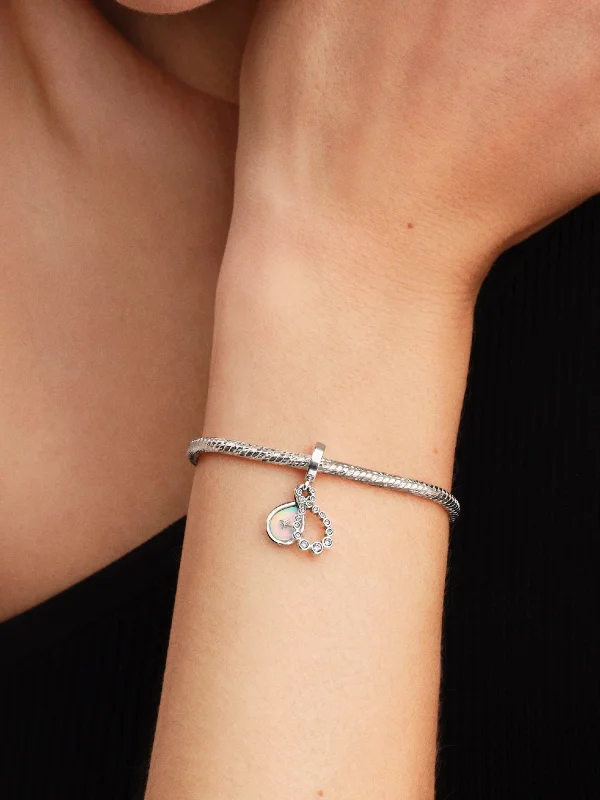 (image for) Pandora Opalescent Infinity Double Dangle Charm - 794251C01 - View 2