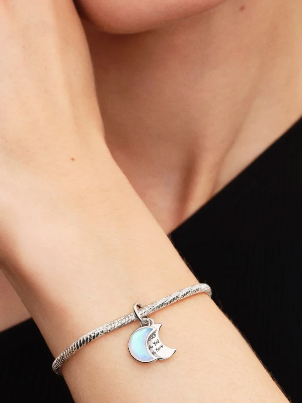 (image for) Pandora Crescent Moon Double Dangle Charm - 794272C01 - View 2