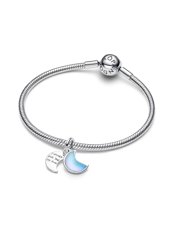 (image for) Pandora Crescent Moon Double Dangle Charm - 794272C01 - View 3
