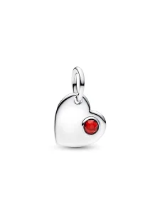(image for) Pandora January Engravable Heart Red Stone Dangle Charm - 794295C01