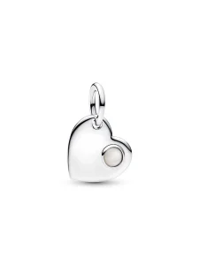 (image for) Pandora June Engravable Heart White Stone Dangle Charm - 794295C06