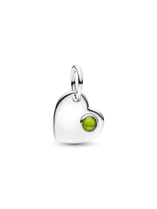 (image for) Pandora August Engravable Heart Spring Green Stone Dangle Charm - 794295C08