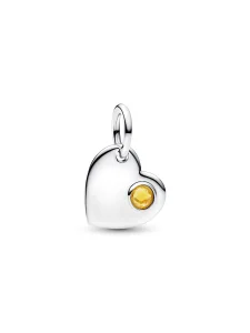 (image for) Pandora November Engravable Heart Honey Stone Dangle Charm - 794295C11