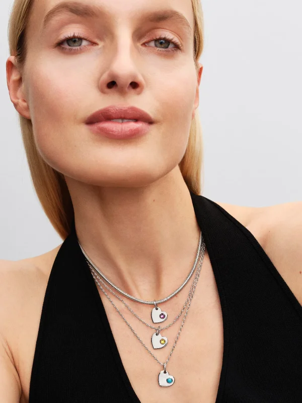 (image for) Blue Stone PANDORA Charm | Engravable Heart Dangle Charm - View 4