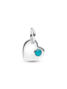 (image for) Pandora December Engravable Heart Turquoise Blue Stone Dangle Charm - 794295C12