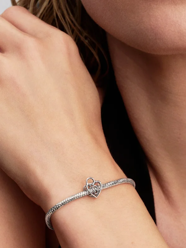 (image for) Pandora Openwork Heart Padlock Charm - 794358C00 - View 2