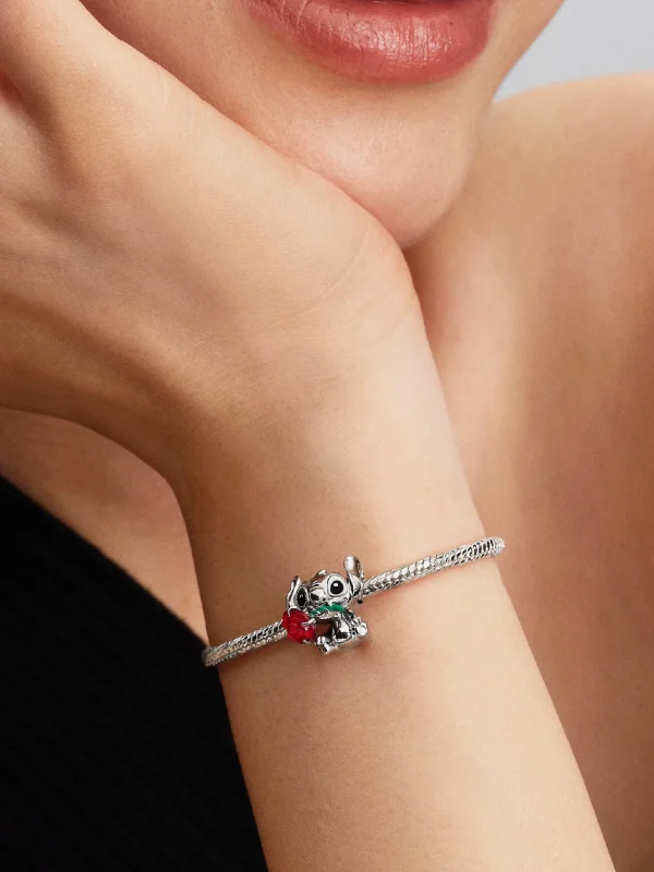 (image for) Pandora Disney Stitch Rose Murano Glass Charm - 794378C01 - View 2
