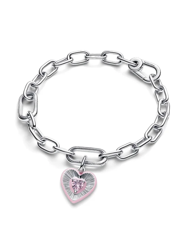 (image for) Pandora Radiating Pink Heart Medallion Charm - 794409C01 - View 5