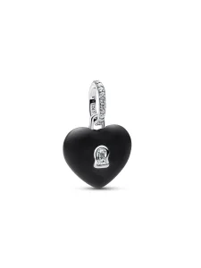 (image for) Pandora Matte Black Ceramic Heart Padlock Dangle Charm - 794424C02