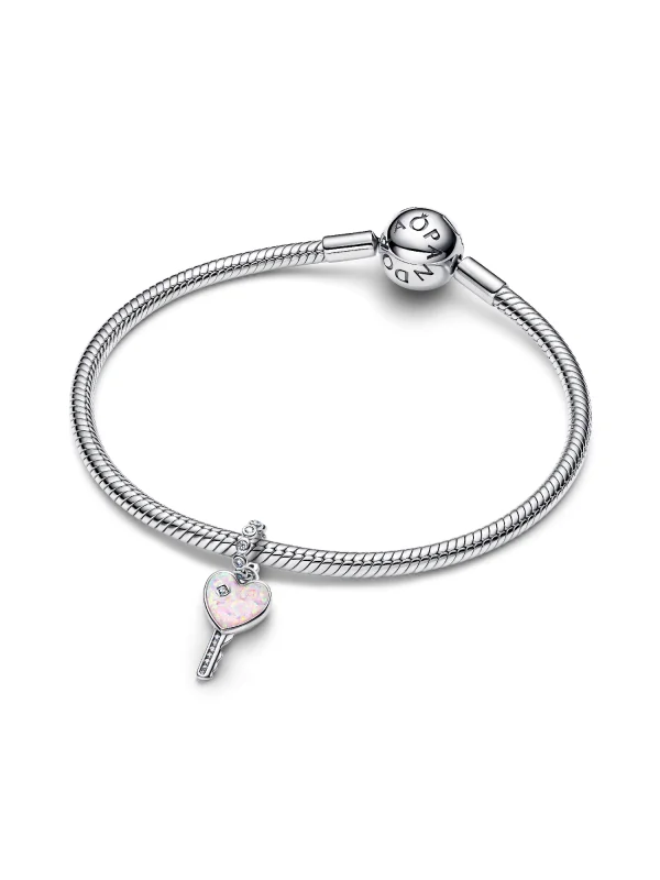(image for) Pandora Opalescent Heart Key Dangle Charm - 794427C01 - View 3