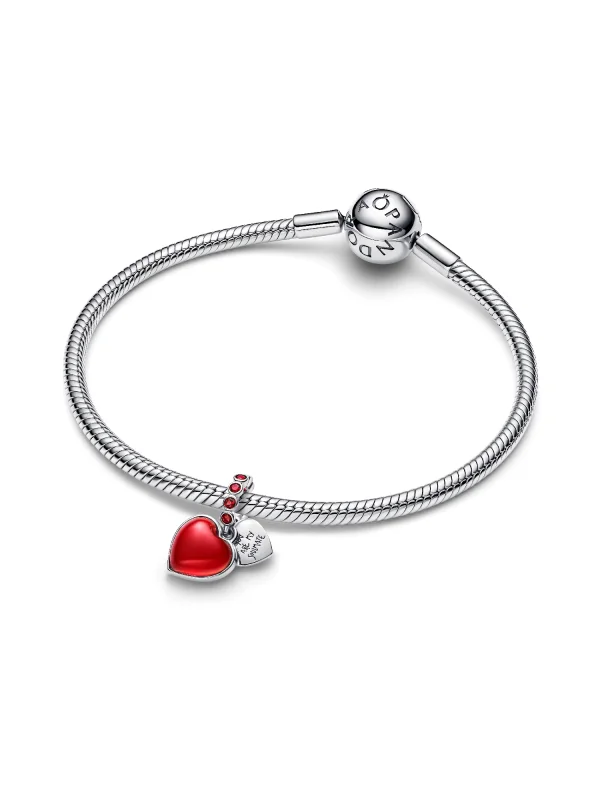 (image for) Pandora Red Murano Glass Heart Double Dangle Charm - 794429C01 - View 5