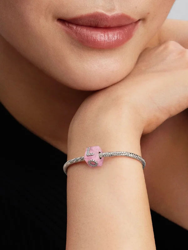 (image for) Pandora Pink Murano Glass Love Cube Charm - 794433C01 - View 2