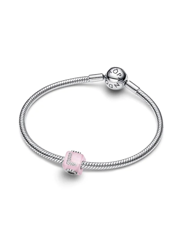 (image for) Pandora Pink Murano Glass Love Cube Charm - 794433C01 - View 4