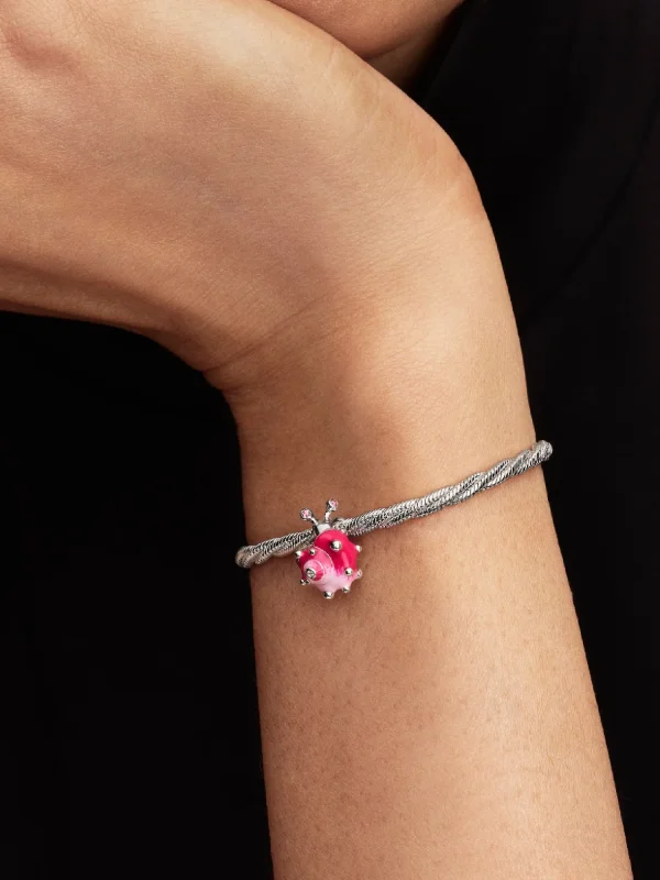 (image for) Snail Charm PANDORA 794553C01 Sterling Silver Pink Enamel - View 2