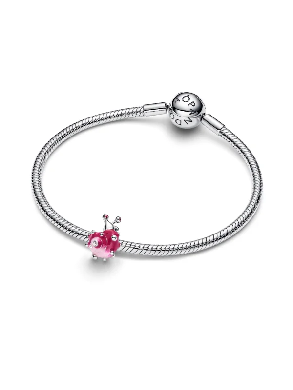 (image for) Snail Charm PANDORA 794553C01 Sterling Silver Pink Enamel - View 4