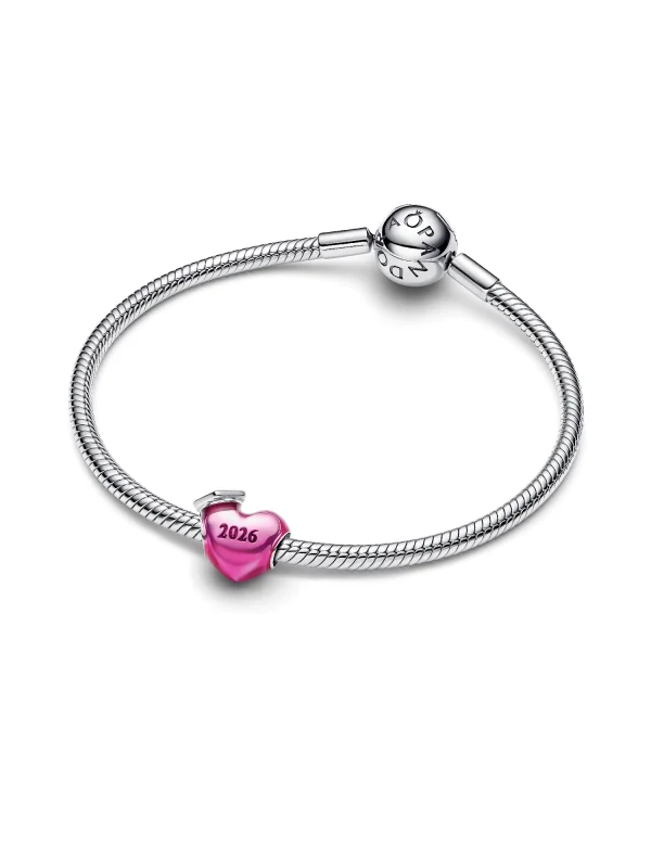 (image for) Pandora Graduation 2026 Pink Heart Charm - 794635C01 - View 3