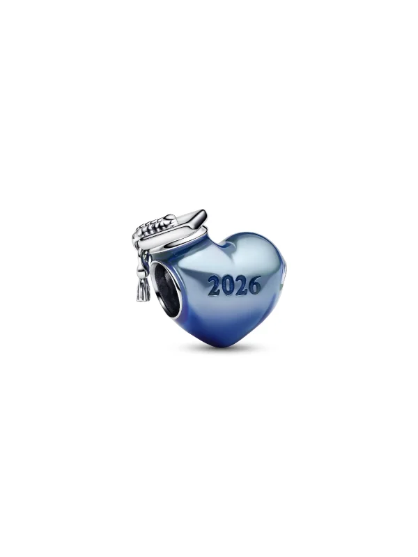 (image for) Pandora Graduation 2026 Blue Heart Charm - 794635C02 - View 2