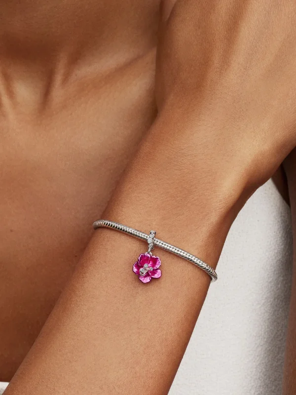 (image for) PANDORA Hibiscus Flower Charm 794698C01 Sterling Silver - View 2