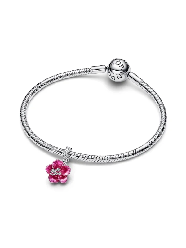 (image for) PANDORA Hibiscus Flower Charm 794698C01 Sterling Silver - View 5