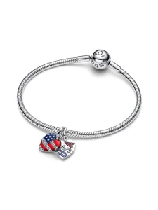 (image for) Pandora Engravable USA Hearts Splittable Dangle Charm - 794920C01