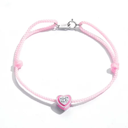 Pandora Style Pink Heart Anklet - SCT022