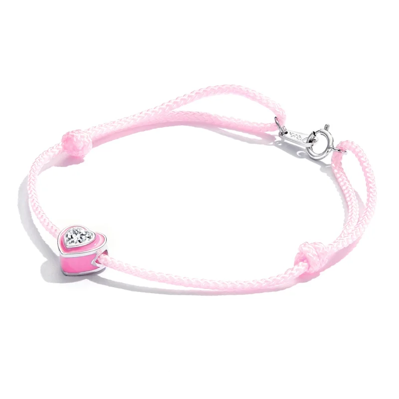 (image for) Pandora Style Pink Heart Anklet - SCT022 - View 3