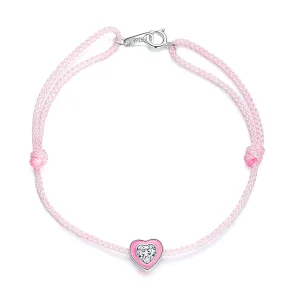 (image for) Pandora Style Pink Heart Anklet - SCT022