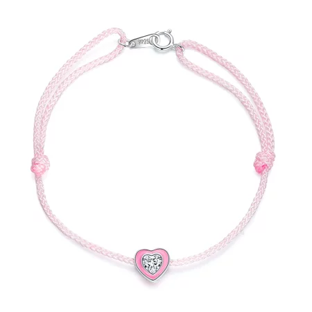 Pandora Style Pink Heart Anklet - SCT022
