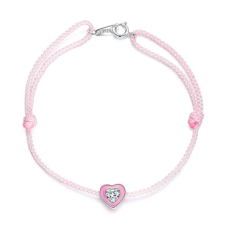 (image for) Pandora Style Pink Heart Anklet - SCT022 - Product Image