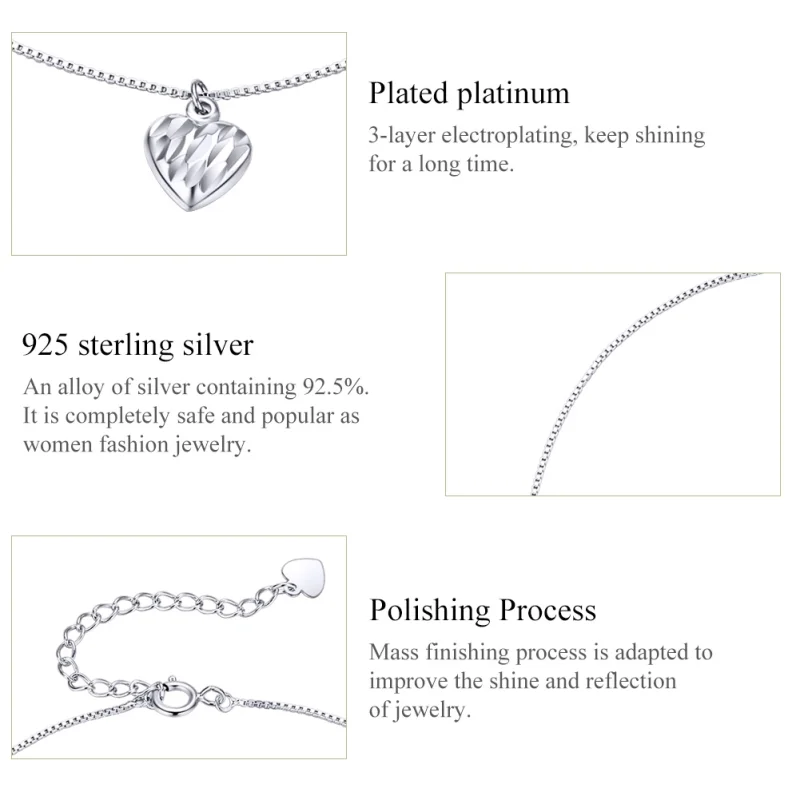 (image for) Pandora Style Silver Beautiful Love Anklet - SCT013 - View 6