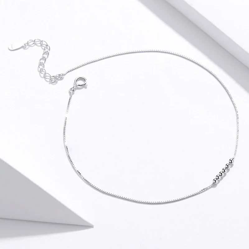 (image for) Pandora Style Silver Helical Anklet - SCT007 - View 2