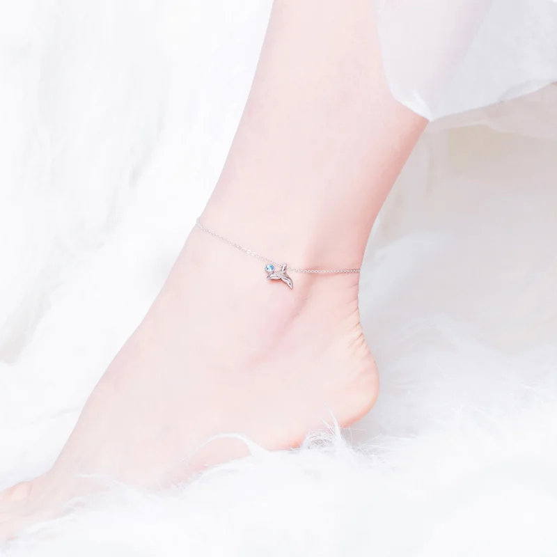 (image for) Pandora Style Silver Mermaid Tail Anklet - SCT004 - View 5